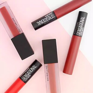 美宝莲绝色持久丝绒哑光唇釉雾感羽绒口红不沾杯持久滋润02车厘子