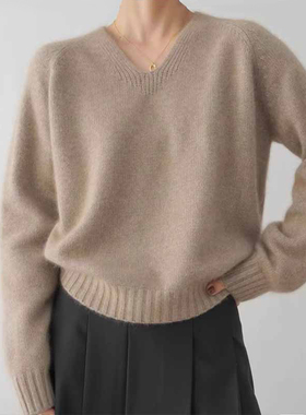 2025新款羊绒毛衣女针织套衫V领加厚羊毛打底衫BM KT6166