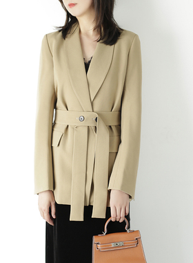 ARTIN徕倩通勤职业西装外套女新款简约知性无扣青果领 JK3328-1