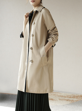 徕倩两面穿中长款风衣外套女2025年春新款流行英伦风高级感CO5655