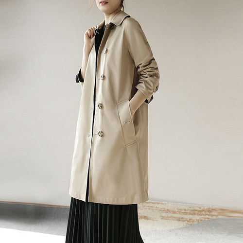 两面穿中长款风衣外套