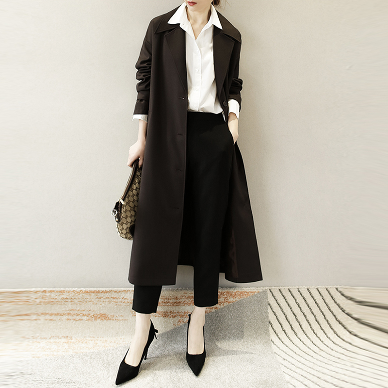 气质中长款风衣优雅外套