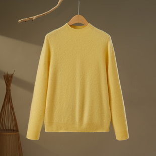 KT6164 100%山羊绒衫 女半高领套头一线成衣毛衣纯色简约针织衫