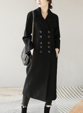 徕倩冬季新款中长款花呢羊毛混纺毛呢花苞造型气质优雅大衣CO6800