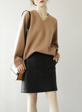 徕倩20245秋新款炸街减龄软糯空气层休闲宽松V领外套 JK3431