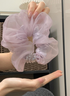 葡萄水晶~紫色网纱大肠发圈女高级感气质头绳发饰扎头发超大春季