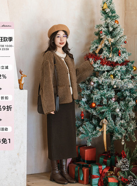 apipedream如一梦 羊毛颗粒绒圆领双面可穿羊筋绒外套/原野回声