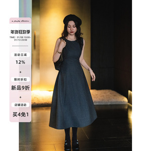 apipedream如一梦 精纺羊毛无袖立裁收腰小礼服连衣裙/晚宴圆舞