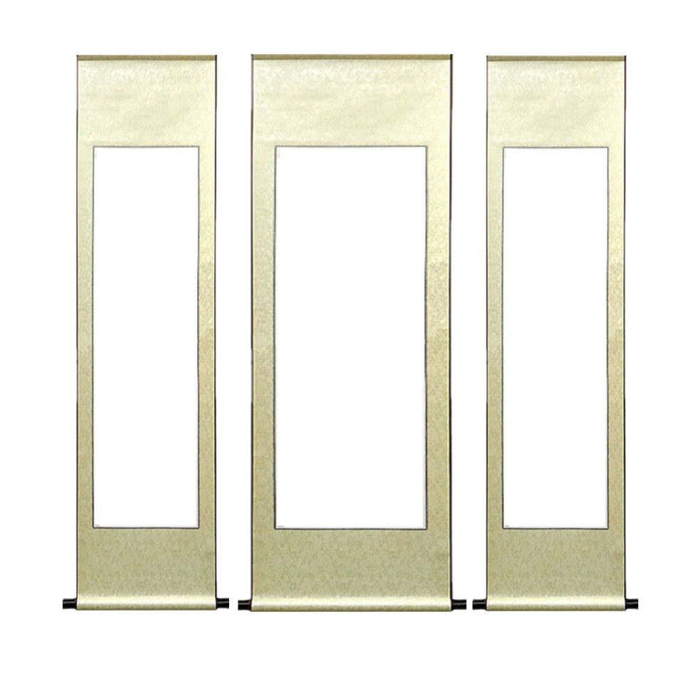 空白画轴四尺整张中堂配对联全绫精裱卷轴 挂轴  配套画轴 书画轴