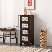 Thickened solid wood chest with narrow seams, simple bedroom and living room drawers, 30cm storage cabinet, corner cabinet thumbnail 4