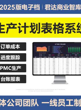 2025年生产计划Excel表格PMC生产投产物料管订单进度跟踪控制系统