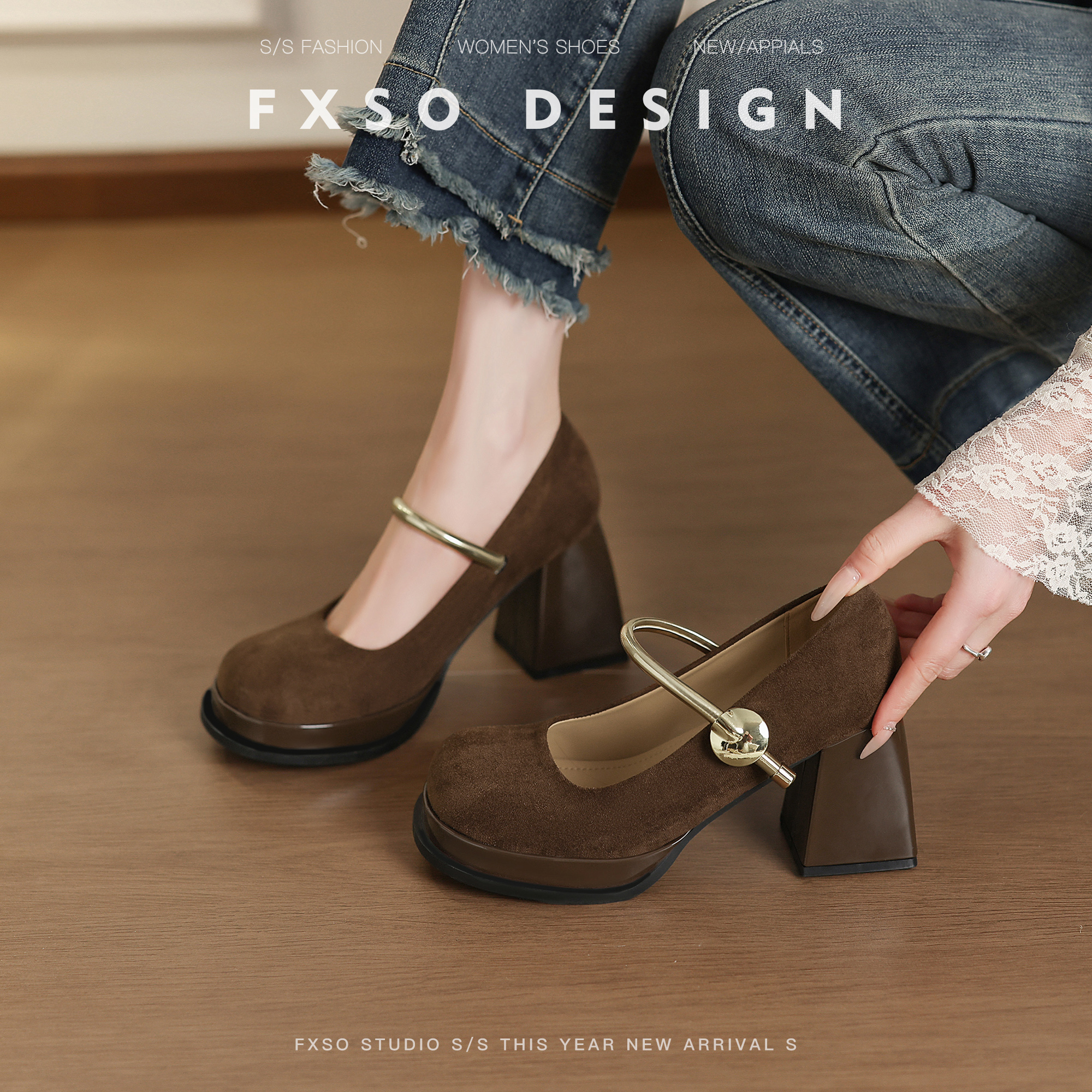 方巷大叔复古高跟鞋百搭玛丽珍鞋