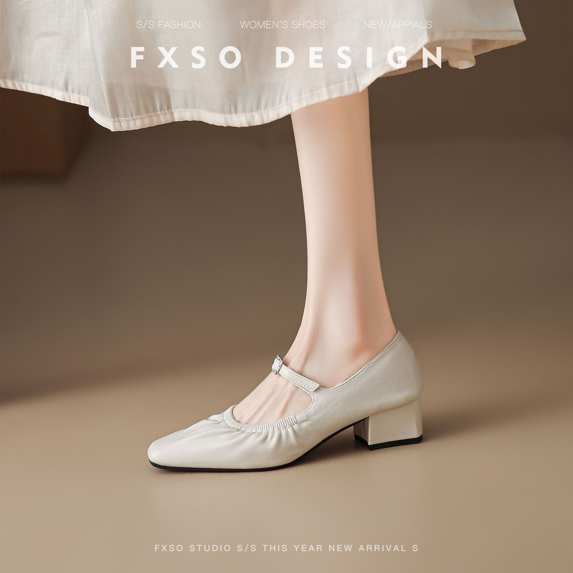 方巷大叔玛丽珍鞋粗跟浅口单鞋