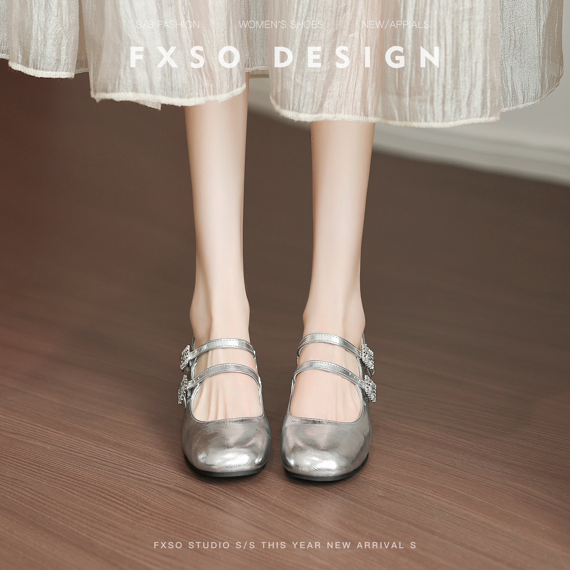 羊皮版法式玛丽珍鞋小香风单鞋