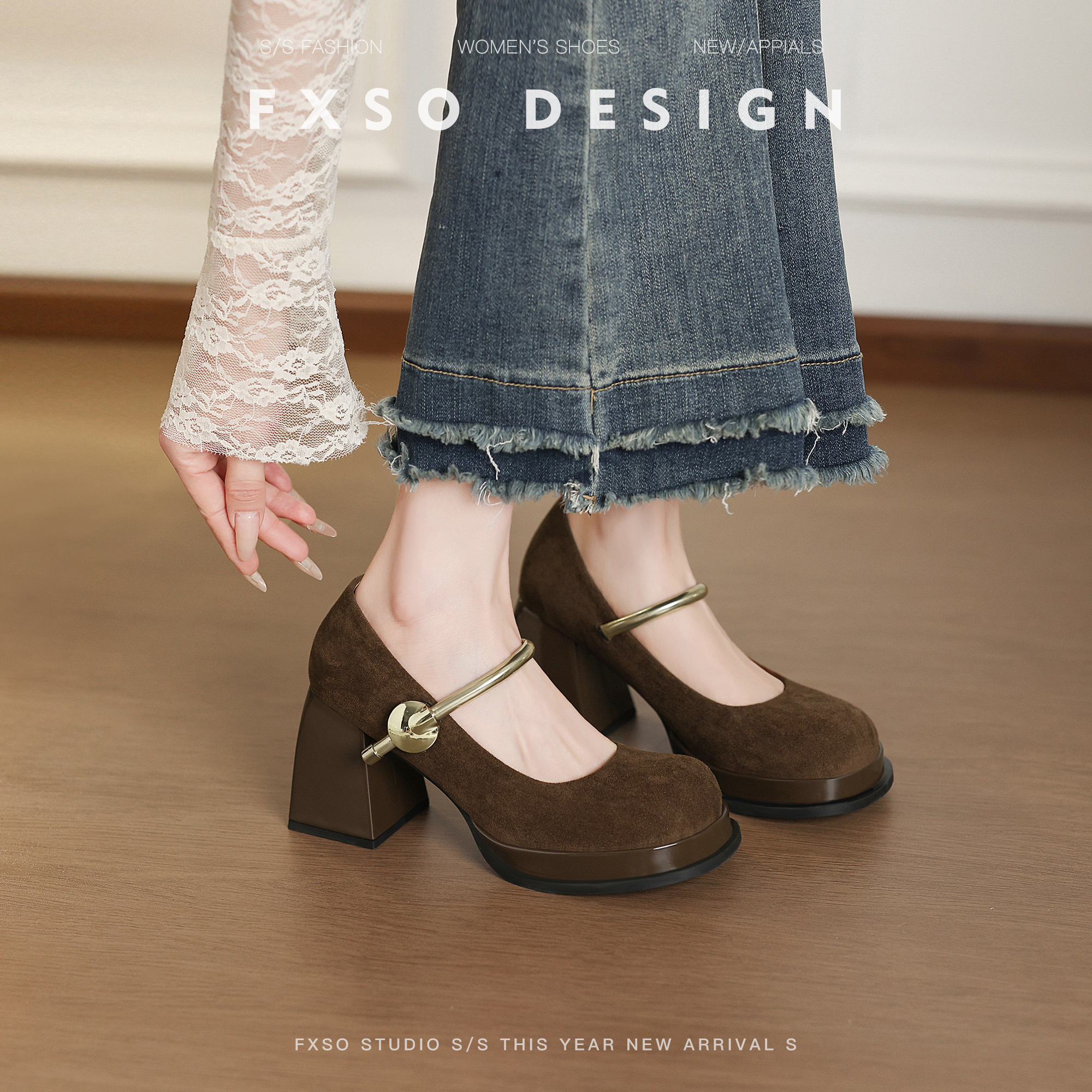 方巷大叔羊皮版法式复古玛丽珍鞋