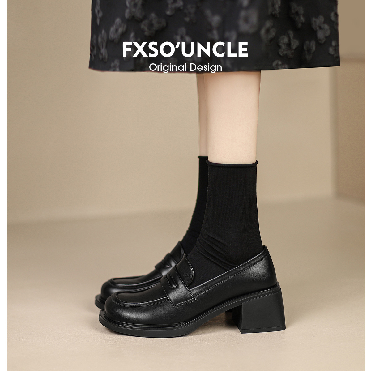 FXSO方巷复古一脚蹬英伦风乐福鞋