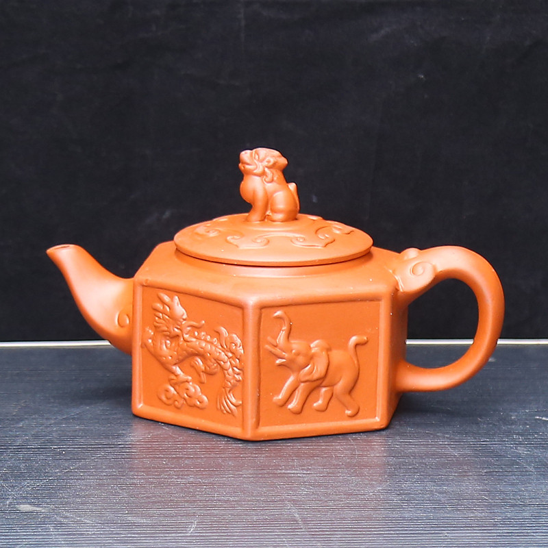 紫砂壶龙象动物造型泡茶器功夫茶壶中式六角家用茶馆足道民宿茶壶