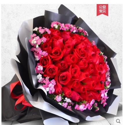 济南历城区南部山区王舍人新东站济钢鲜花店母亲节配送玫瑰花束