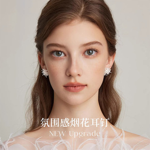 999纯银耳饰养耳洞钻石耳钉女超闪感小耳环养耳洞耳棒耳骨钉