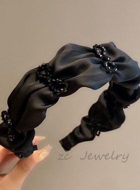 ［原版］黑色气质发箍女高级感发饰蝴蝶结发卡洋气高颅顶时尚头箍