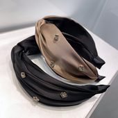 原版 韩国气质通勤显脸小发箍水晶钻奢百搭外出发饰宽边头箍