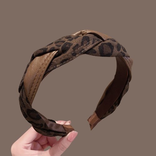 【原版】2025秋冬新款豹纹编织发箍女高级感头箍高颅顶洗脸压发卡
