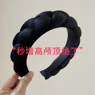 网红春夏新款 扁平头箍洗脸头饰发箍 宽边高颅顶发箍发带复古法式