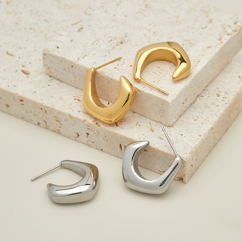 钛钢耳饰冷淡风小众设计感耳钉简约耳坠液体水滴通勤几何气质耳环