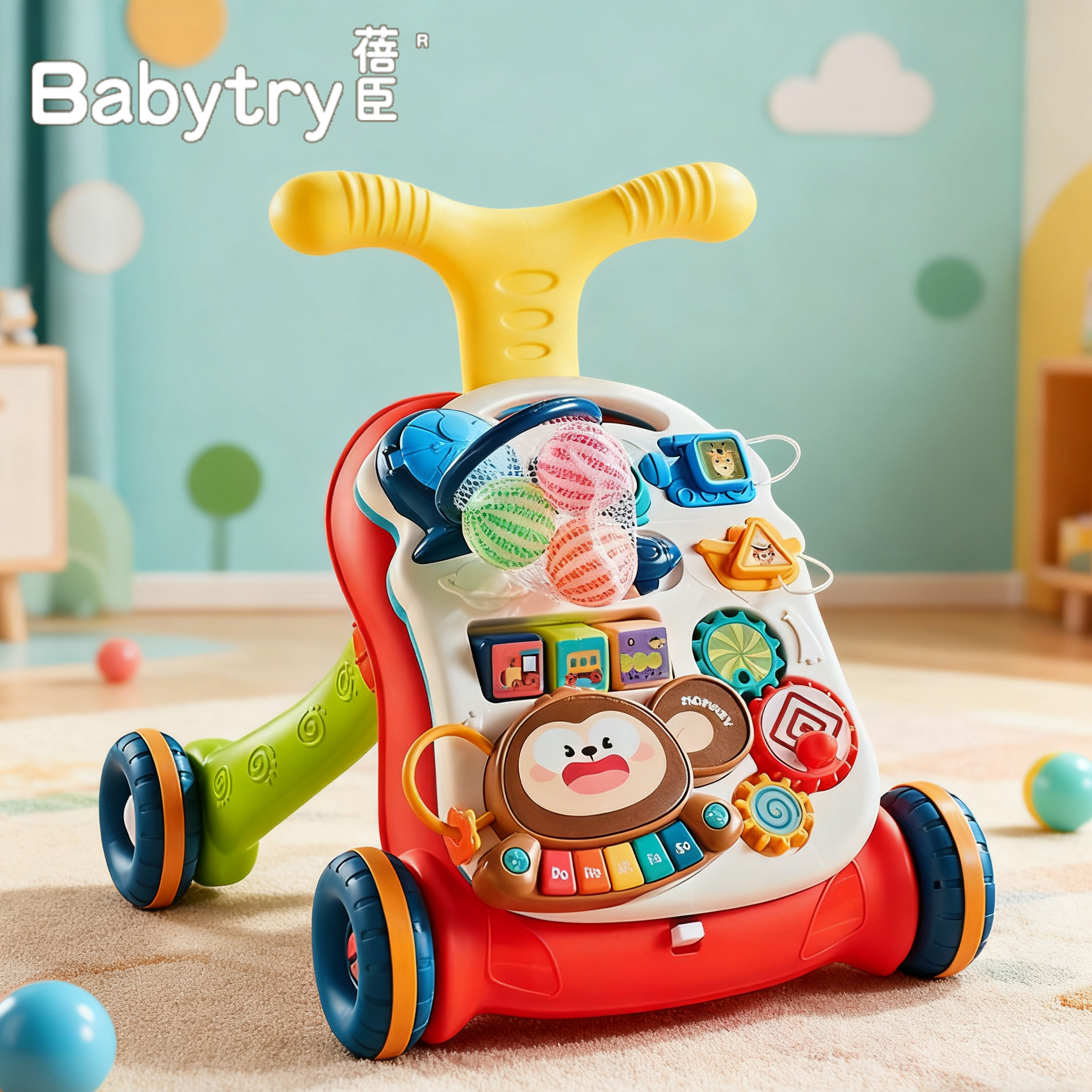 蓓臣学步车2025新款婴儿手推静音