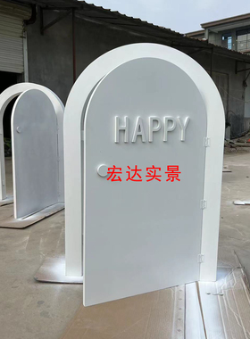 儿童实景制作拍照道具白色拱门摄影道具圣诞主题影楼实景摄影棚