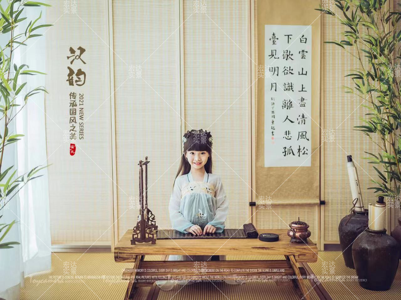 儿童实景影楼实景制作摄影棚拍摄道具古装实景孕妇实景装修设计