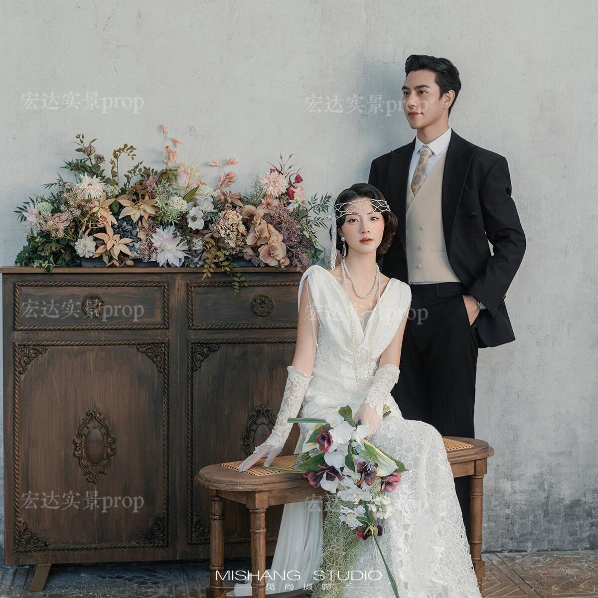 复古法式柜子婚纱实景道具摄影棚柜子拍照道具婚纱实景道具诧寂风