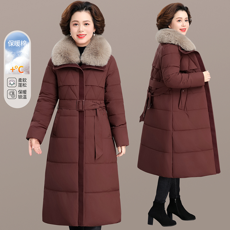 中老年女装长款羽绒棉服