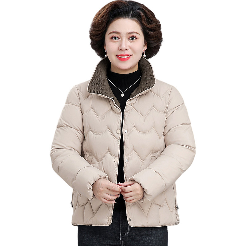 中老年妈妈加厚保暖立领短款棉服