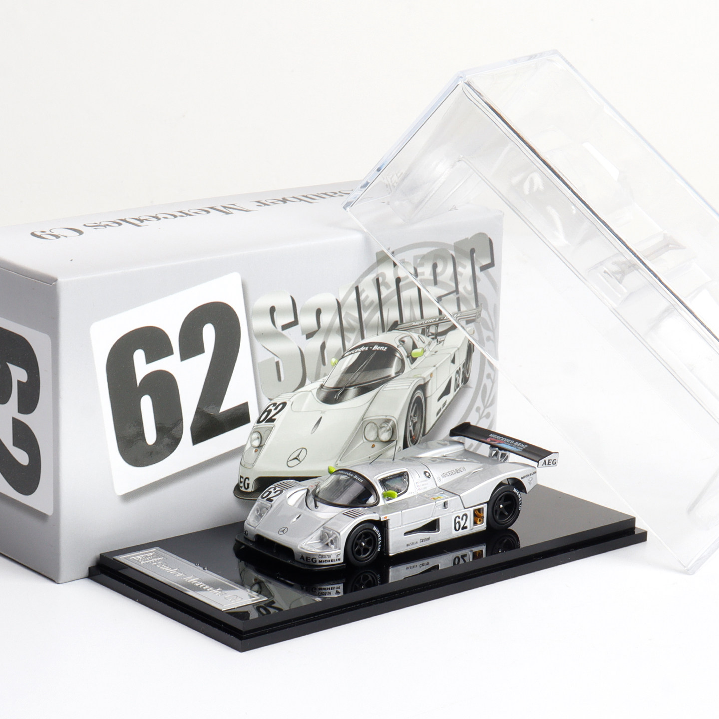thumbnail for Ys Yongsheng 1:64 1989 Mercedes-Benz Sauber C9 Le Mans Race Sauber Openable Alloy Car Model