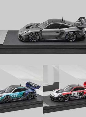 保时捷911 992 GT3 R Rennsport 赛道版大尾翼 HKM 1:64 合金车模