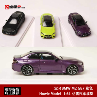宝马BMW M2 G87 2系碳顶 Howie Model 1:64 HM合金汽车模型收藏紫