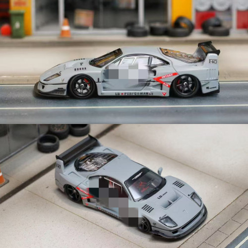 法拉利跃马F40 LBWK宽体改装 战斗灰色 GP/SW 1:64 合金汽车模型