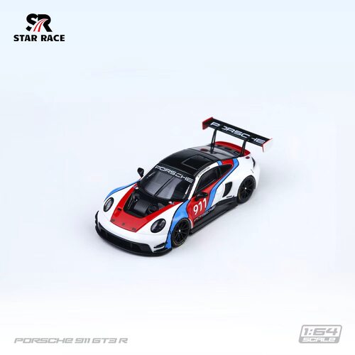 SR 1:64 保时捷911 GT3 R 红白拉花版911# 仿真合金汽车模型收藏