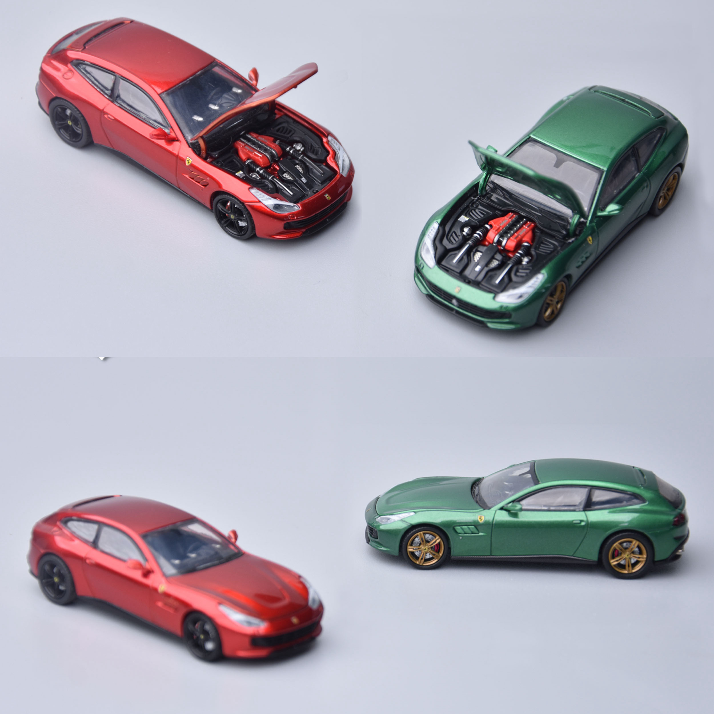法拉利Ferrari GTC4 Lusso 开盖版旅行车 PK 1:64 合金汽车模型红