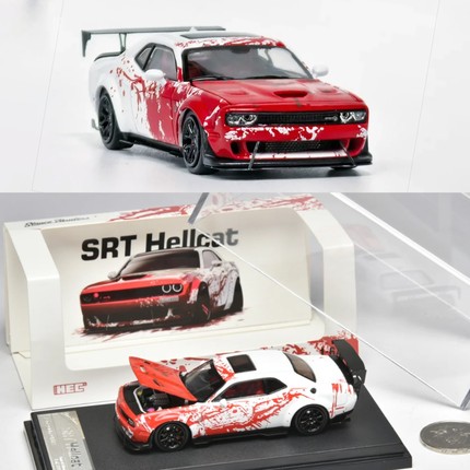SH 1:64 道奇挑战者 地狱猫SRT Hellcat 双孔大尾翼 开盖合金车模