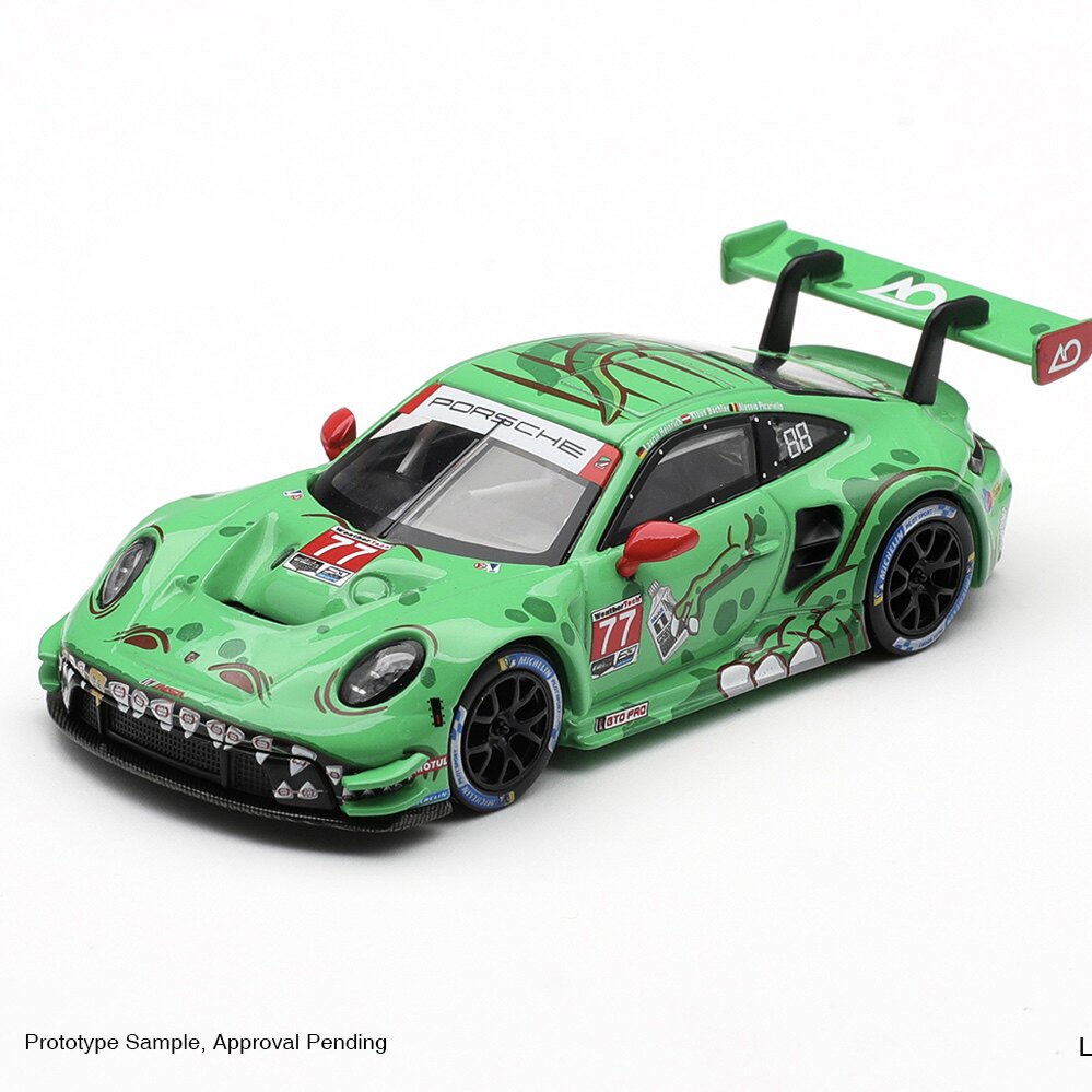 保时捷911 992 GT3 R#77 AO 绿恐龙 MINIGT 1:64仿真汽车模型1218图片
