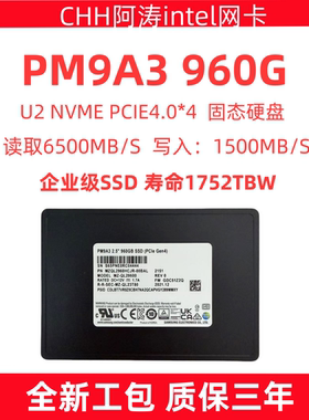 三星 PM9A3 960G ssd 固态硬盘企业级ssd u2 4.0 MZQL2960HCJR