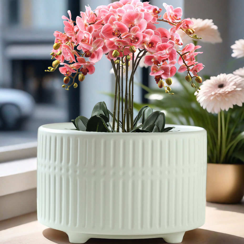 批发陶瓷花盆欧式哑光带托盘蝴蝶兰专用盆发财树多肉花盆一件代发,鲜花速递/花卉仿真/绿植园艺,花盆,淘宝优惠券,粉丝福利购,淘宝优惠卷