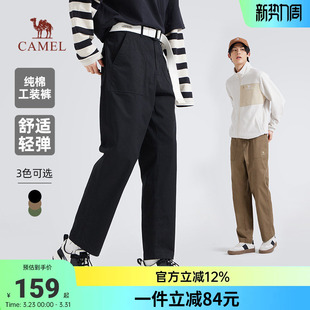 裤 骆驼男装 子工装 宽松显瘦透气户外运动棉感休闲长裤 2026春秋新款