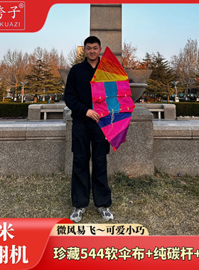 潍坊王侉子风筝 1米珍藏版544软伞布滑翔机  易飞 质量好