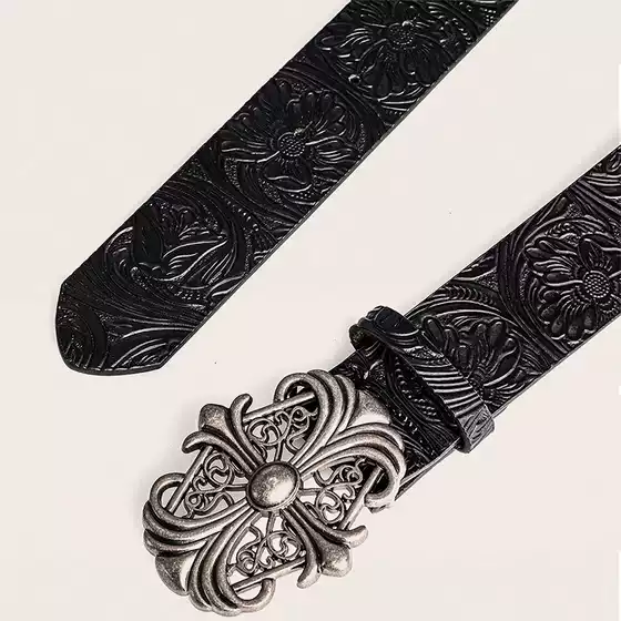 Bohemian Western Cowboy Retro Style Printed Heavy Belt Versatile Decorative Belt for Pairing with Jackets Waist Cincher