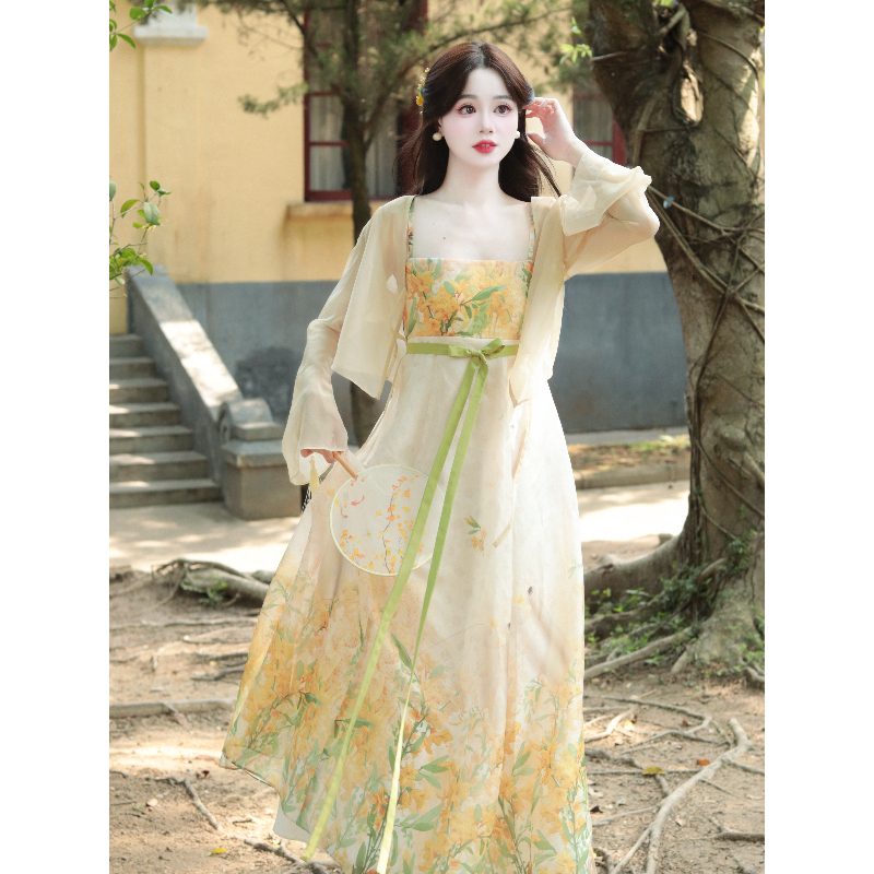 瑶西【鸢尾花开】单外套长款出游穿搭新款汉服新中式