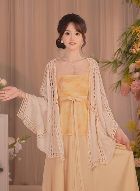 瑶西【枝江雾】新款原创国风度假风银杏黄撞色日常百搭夏款汉元素