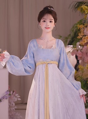 瑶西【蓝白花语/紫白繁花】26款春国风原创刺绣花边设计感连衣裙